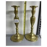 BRASS CANDLESTICKS 11IN TALL