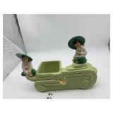 CERAMIC ASIAN FIGURINE PLANTER.