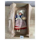 VINTAGE FOLK ART DOLL W/ BASKET.