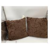 ALTMEYER'S BROWN SWIRL CHENILLE THROW PILLOWS