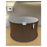 BROWN FABRIC DRUM LAMPSHADE