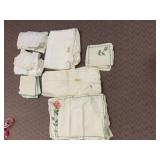 ASSORTED EMBROIDERED TABLE LINENS, 79X96, 64X84.