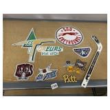 SPORTS PATCHES & PHIL KESSEL HOCKEY STICK, APPROX