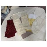 ASSORTED DECORATIVE FABRIC TEXTILES.