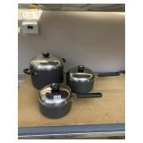 CIRCULON NON-STICK SAUCEPANS W/ LIDS.