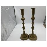 BRASS CANDLESTICKS PR, 19IN.