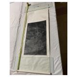 ASIAN SCROLL PRINT, 51IN X 18.5IN.