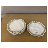 M. REDON LIMOGES FLORAL PLATES, ~9.5IN.