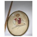 M. SCOTT OVAL PAINTING, WOMAN PORTRAIT.