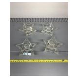 STAR CLEAR GLASS CANDLE HOLDERS, 4.5IN.