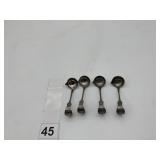 SILVER-TONE CONDIMENT LADLES.