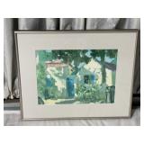 HOUSE SCENE PAINTING, FRAMED, 16X19.5IN.