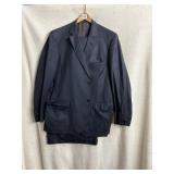 VINTAGE 1960S MEN'S SUIT, DARK BLUE SIZE 42