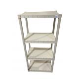 PLASTIC SHELVING UNIT, 4-TIER, 23W 49H 15D.