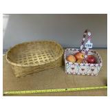 ASSORTED WOVEN BASKETS W ARTIFICIAL APPLES WOOD