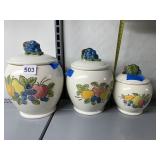 CERAMIC CANISTER JARS SEE DAMAGE