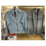 ALF FLEECE JACKET, J.JILL CARDIGAN SWEATER SZ