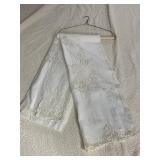 WHITE LACE EMBROIDERED CURTAIN.