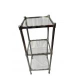 CHROME & GLASS SHELVING UNIT, 36X17IN.