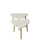 MODERN D-SHAPE SIDE TABLE.