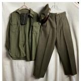 VINTAGE MILITARY CLOTHING AND HATS, SEE PHOTOS