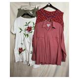 VINTAGE WOMEN'S TOPS & SHORTS, ASSORTED SIZES