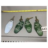 HOLIDAY INN VINTAGE HOTEL KEY FOBS W/ KEYS.