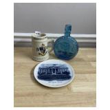 HOLLY CITY IRIDESCENT FLASK, UMICH FRATERNITY