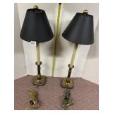 BRASS CANDLESTICK TABLE LAMPS