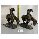 BRONZE HUNTER BOOKENDS