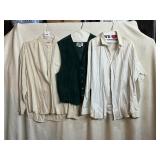 VINTAGE MEN'S SHIRTS & VEST, SUEDE, RAW SILK,