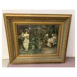 PERIOD STYLE FRAMED PRINT W/ GILT FRAME, 38X33