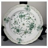 MEISSEN INDIAN FLOWER GREEN PLATE 10' NO DAMAGE