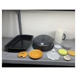 ENAMEL SPECKLE WARE BAKING PAN, ROASTER LID ONLY,