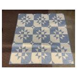 BLUE & WHITE STAR PATTERN QUILT WALL HANGING