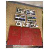 VARIOUS COIN HOLDERS, US COIN GUIDES.