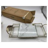 HOME CREATIONS MARBLE SERVER W/ GLASS.