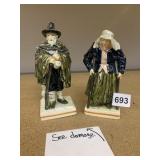 F. NOVE ITALY CERAMIC FIGURINES APPROX 8 IN H,