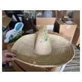 SAUZATEQUILA WOVEN STRAW SOMBRERO, EMBROIDERED
