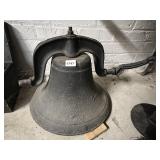 CAST IRON FARM BELL W/ YOKE, CLAPPER.