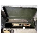 METAL TOOLBOX W/ ASSORTED HAND TOOLS, MILITARY