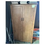 WOOD STORAGE CABINET, PANELED DOORS, INTERNAL