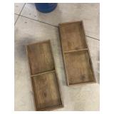 VTG WOODEN COMPARTMENT TRAYS, RUSTIC FINISH,