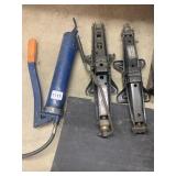 AUTOMOTIVE SCISSOR JACKS, GREASE GUN.