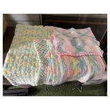 VINTAGE CROCHETED BABY BLANKETS, PASTEL