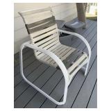 OUTDOOR PATIO CHAISE LOUNGE W/ WHITE TUBULAR