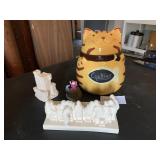 CAT CERAMIC COOKIE JAR, MY SAN FIGURINE, ROMAN