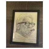 ART ROONEY FRAMED PRINT, SIGNED MARTY WILSON,