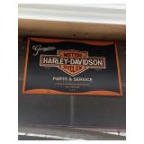 HARLEY-DAVIDSON METAL SIGN, BLACK & ORANGE, PARTS