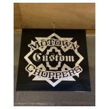 MOTOWN CUSTOM CHOPPERS BLACK SIGN, PEARLESCENT